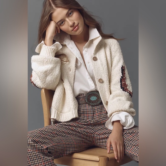 Anthropologie Pilcro Western Horse Graphic Cardigan Sweater (Size M) - Picture 5 of 8